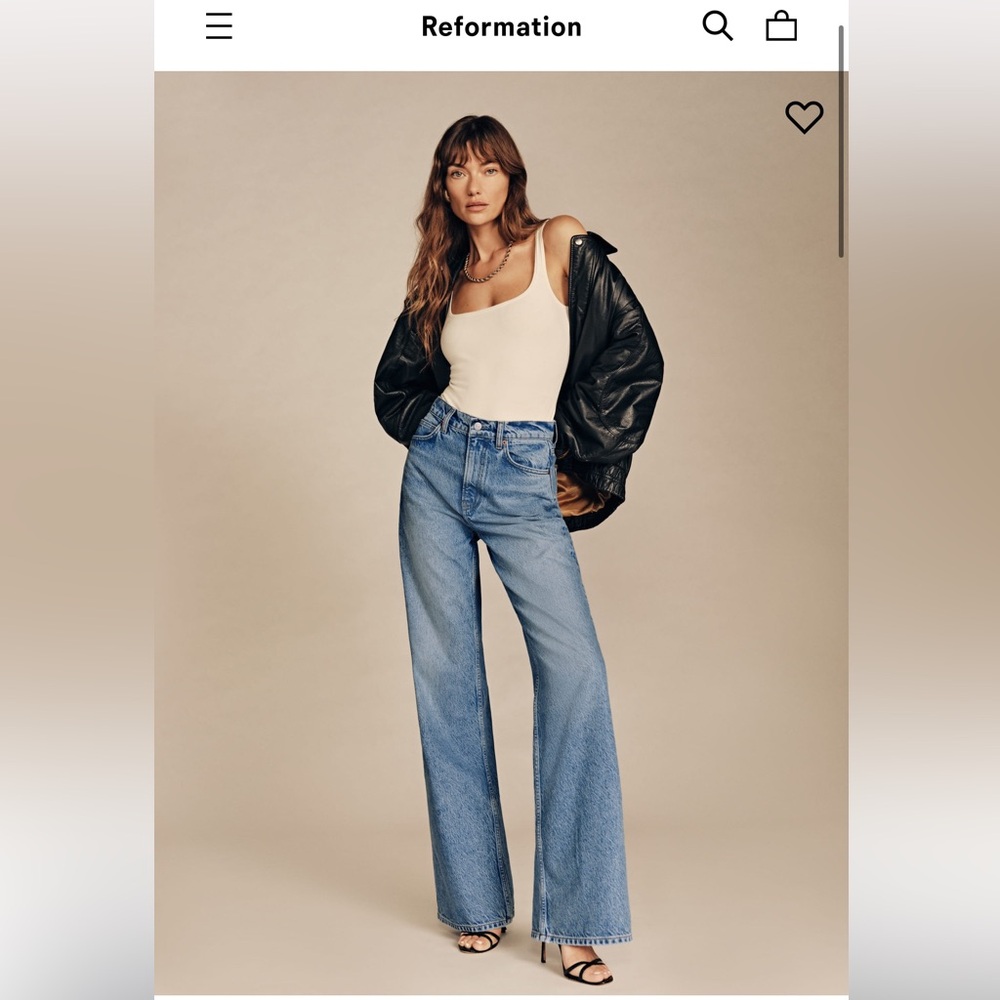 Reformation Cary High Rise Slouchy Wide Leg Jeans